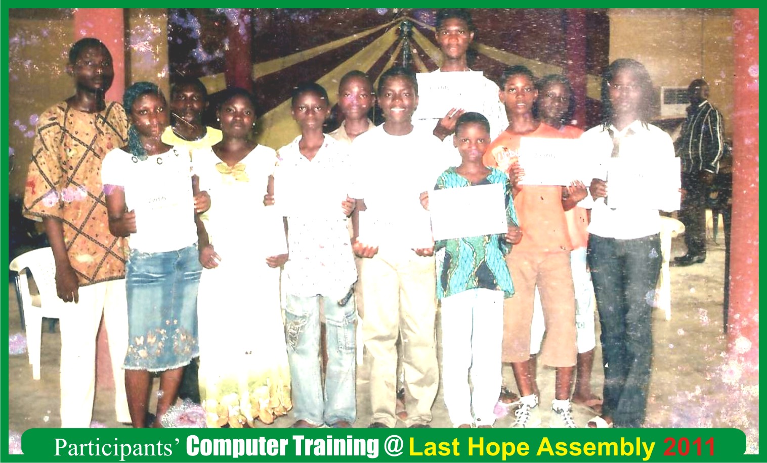 Computer Training - Participants at Last Hope Assembly 2011